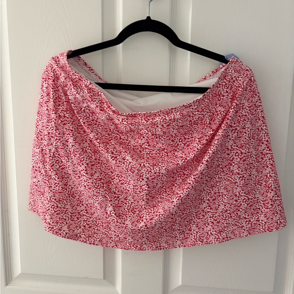 Red and White Floral Skirt